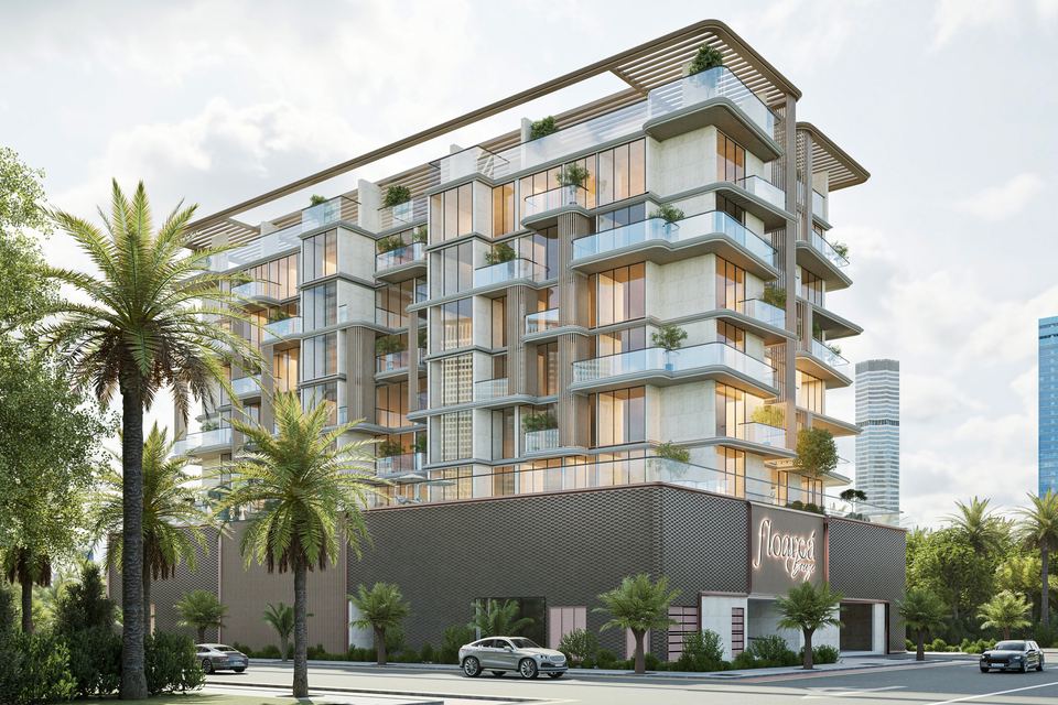 The terraced facade of Floareá Breeze in daylight