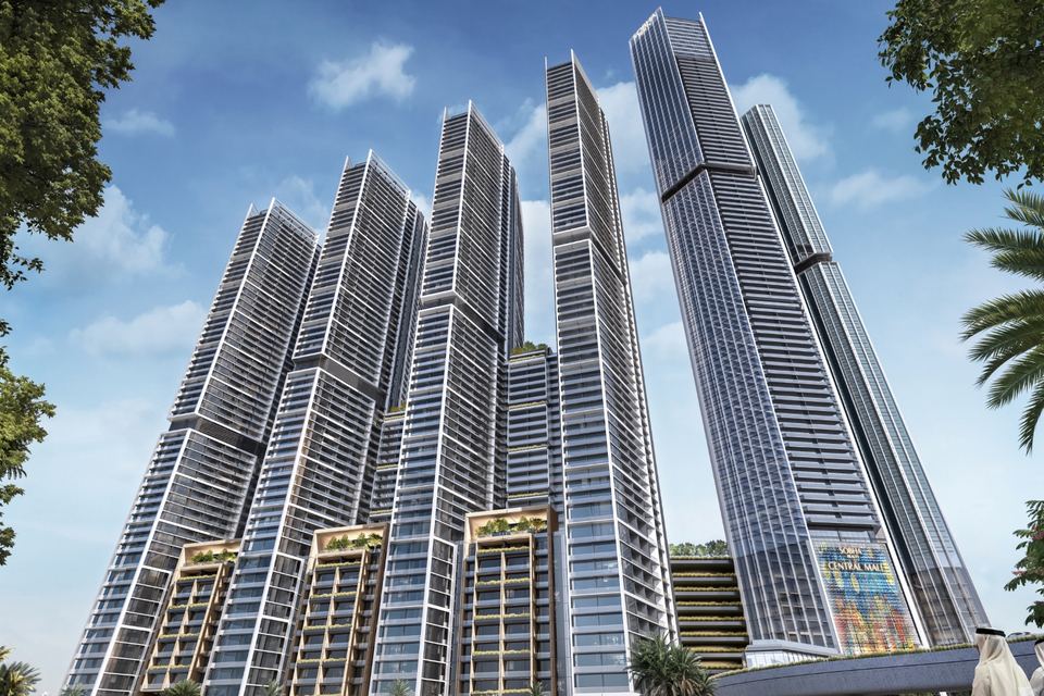 The Sobha Central towers seen from street level