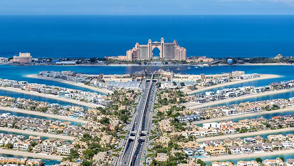 Dubai Palm Jumeirah aerial view